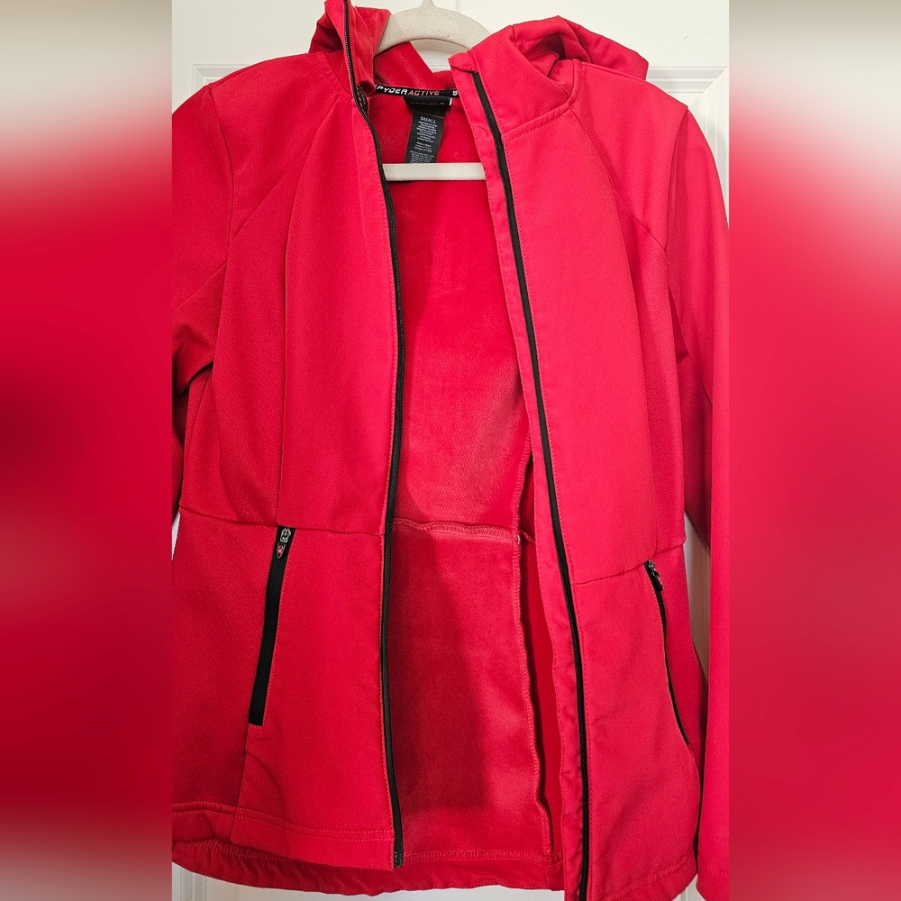 Spyder Active Red Softshell Hooded Jacket Women's… - image 4